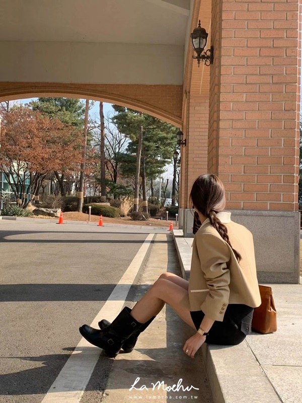 復古撞色短版西裝外套(闆娘.花花清單)